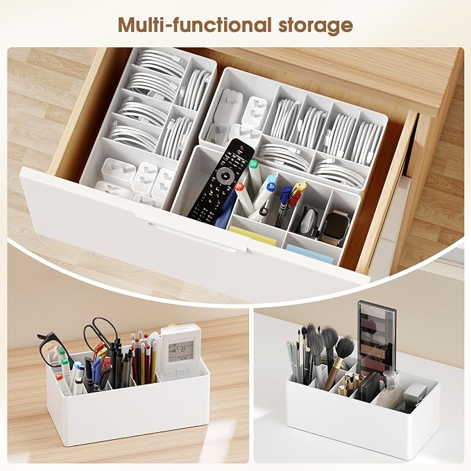Charger Cable Cord Storage Organizer Easy storage without ties charger cable organizer Cable Management Boxes - 1 Pack （white） - Image 5