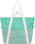 F-color Waterproof Beach Bags for Women - Machine Washable Travel Tote Bag with Zipper Cruise Swim Vacation Essentials by F-color