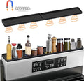 30 Inch Silicone Magnetic Stove Top Shelf, Kitchen Shelf Over Stove Spice Rack Apartment Must Haves Kitchen Gadgets for Above Stovetop Seasoning Organization and Storage with 2 Functional Prtitions by BFONS