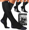 Compression Socks for Women & Men (3 pairs) - Best Support for Nurses, Running, Hiking, Recovery & Flight Socks by BLUEENJOY