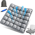 Grey Travel Seat Cushion – Portable Inflatable 3D Air Cell Seat Cushion for Long Flights, Car, Office, Wheelchair, Ergonomic Design for Tailbone Relief & Compact Support by Unknown