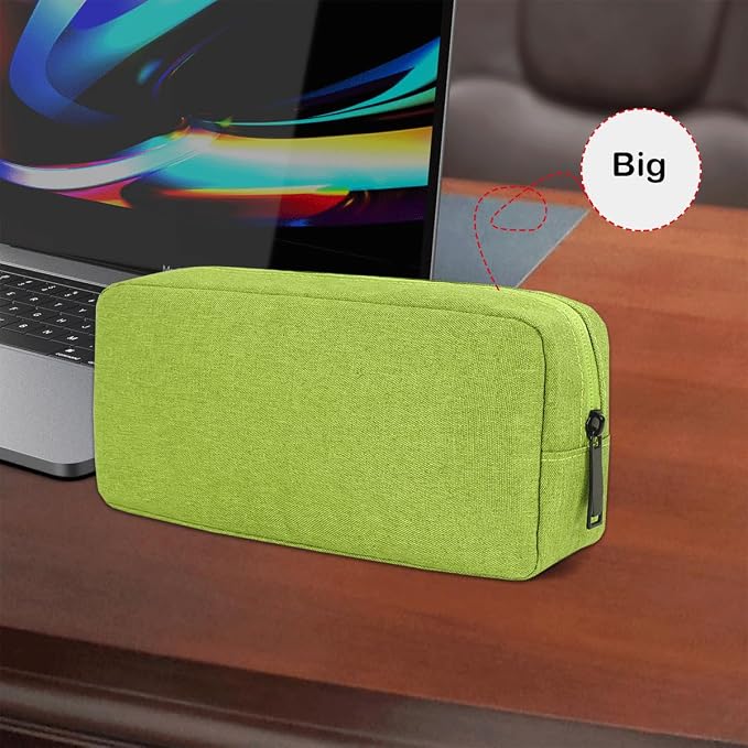 CAAORDKSO Electronics Organizer Case, Cable Organizer Bag Waterproof Electronic Accessories Case Travel Electronic Carrying Bag for Cable, Cord, Charger, Phone, Power Bank, Earphone (Big-Green) - Image 5