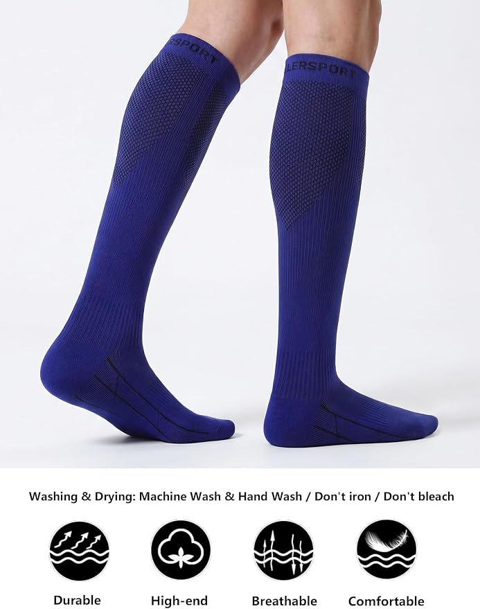 CS CELERSPORT 3/4 Pairs Compression Socks for Men Women Size 6-12 | Knee High Support Socks for Running Nurses Pregnancy Travel Daily Wear - Image 3