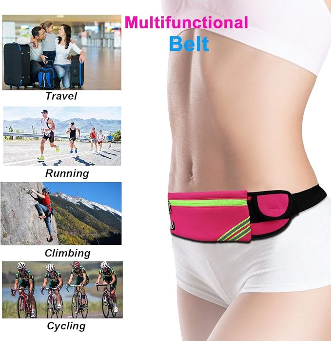 AIKENDO Women Fanny Pack Running Belt,Belt Bag Phone Holder | Water Resistant Wasit Pack Bag for Hiking Fitness,Phone Carrier,Running Gear, Lightweight, Soft Material - Image 6