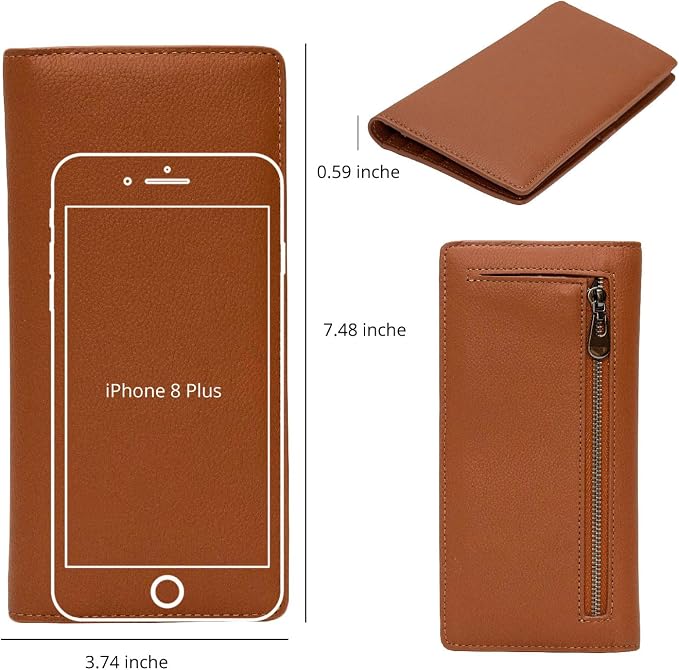 Bveyzi Ultra Slim Thin Leather RFID Blocking Credit Card Holder Bifold Clutch Wallets for Women - Image 3