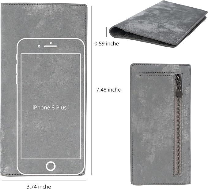 Bveyzi Ultra Slim Thin Leather RFID Blocking Credit Card Holder Bifold Clutch Wallets for Women - Image 4