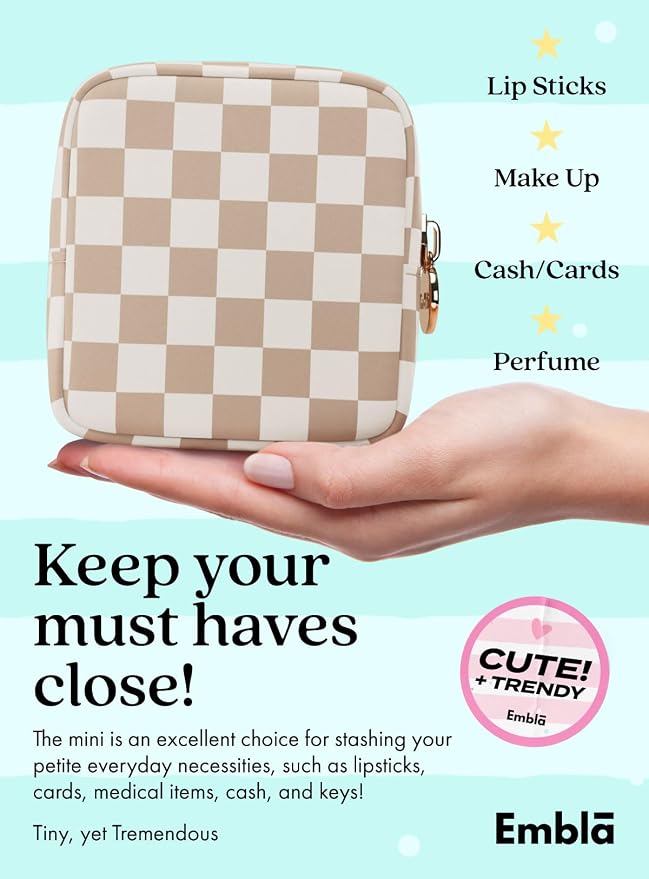 Makeup Bag for Women, Travel Cosmetic Organizer, Waterproof Toiletry Pouch | Small Nylon Cosmetic Bag with Zipper, Water-Resistant Beauty Pouch for Purse, Travel Essentials, Make up Case - Image 3