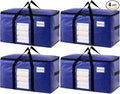 TAILI 4 Pack Dark Blue XXL Moving Bags,Storage Bags with Visible Window | 93L Heavy Duty Totes For Storage,Wrap Around Handles,Alternative to Moving Boxes, College Dorm,Perfect for Moving by TAILI