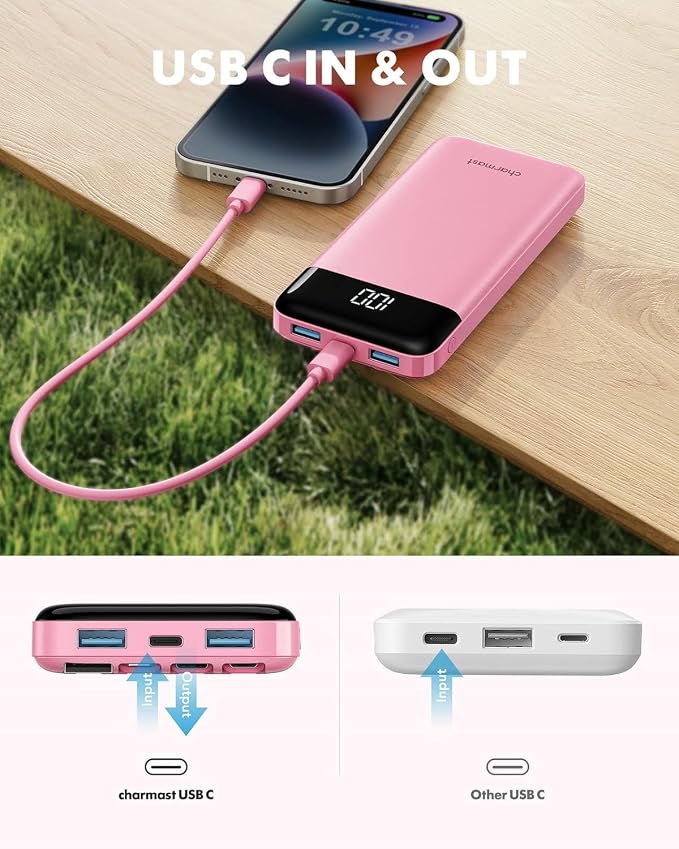 charmast Portable Charger with Built-in Cables X 4, Portable Phone Charger | 10000mAh USB C Battery Pack for All Phones Tablets,Cables Reinforced,Charge 6 Devices at Once,for Women Teens Students - Image 8
