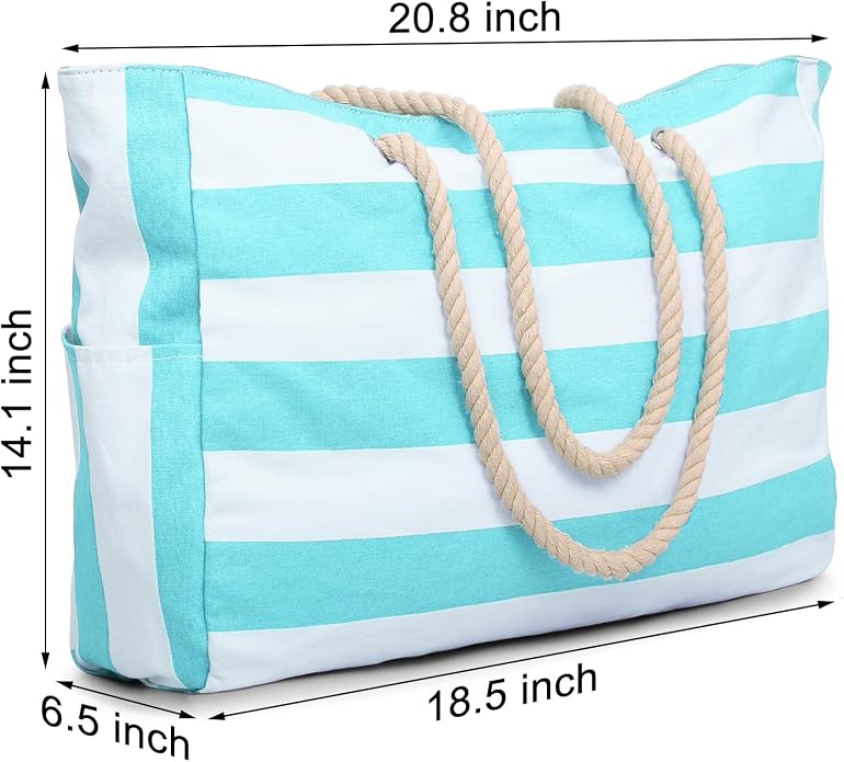 Becokan Beach Bags for Women Large Waterproof Beach Tote Bag Zipper Beach Bags Waterproof Sandproof Swim Pool Bag Large Tote - Image 6