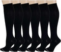Different Touch 6 Pairs Pack Women Travelers, Anti-Fatigue, Graduated Compression Knee High Socks 9-11 by DifferentTouch