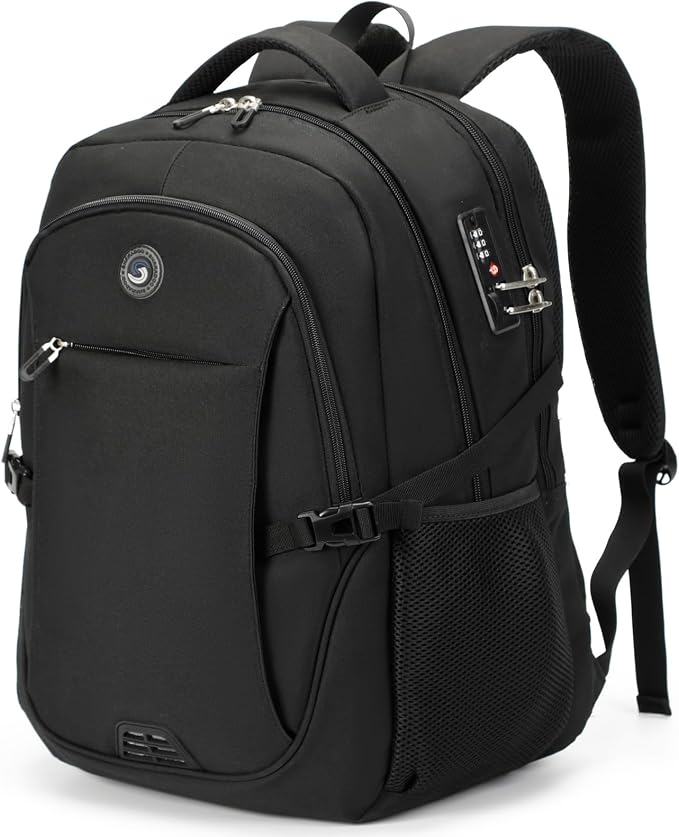 SHRRADOO Travel Laptop Backpack for Men Women, College High Schoolbag | Anti Theft Backpacks with Combination Lock, Carry On Flight Approved, Fit 17 Inch Laptop, Bookbag Work School Backpack by SHRRADOO