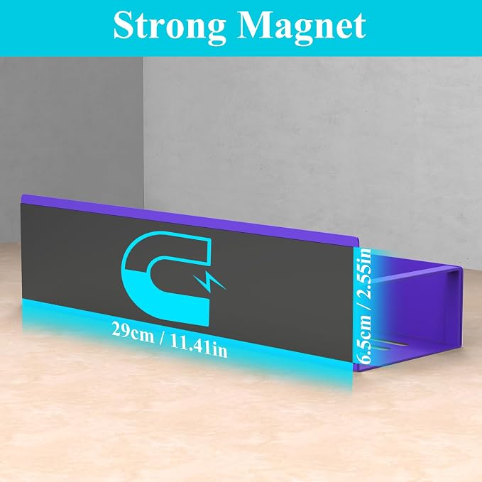 HuggieGems 4 Pack Magnetic Spice Storage Rack Organizer for Refrigerator and Oven, Purple Fridge Organizers and Storage | Magnetic Shelves Heavy Duty for Fridge in Kitchen, Seasoning Storage Organizer, For Oven Washer and Dryer, For Heavier Items - Image 3