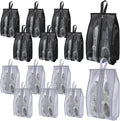 12 Pack Waterproof Shoe Bags for Travel, Portable Shoes Organizer with Zipper, Black and Grey Shoe Pouches for Men and Women by Unknown