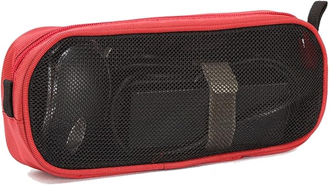 Universal Electronics Accessories Travel Organizer - Zipper Mesh Adapter Case for Laptop, Notebook, Tablet, Power, Mouse, Cord, USB Accessories - Red by L%C3%93VFEIFAN