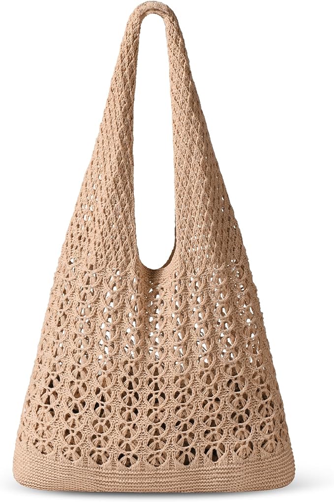 Sightor Crochet Tote Bag, Mesh Beach Bag Knit Summer Hobo Bag for Women | Beach Tote bag Vacation Outfits Aesthetic Boho Bag by Sightor