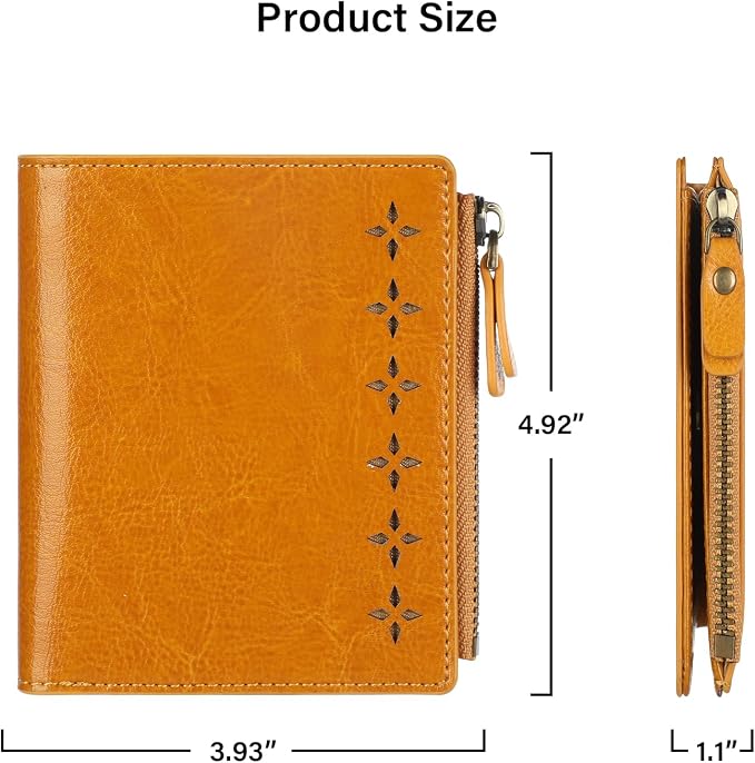 Ultra Thin Small Compact Leather Womens Girls Wallets RFID Blocking Credit Card Holder for Women - Image 5