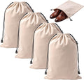 Travel Shoe Bags, 4 Pack Large Flannel Drawstring Bags (Camel Beige) | Soft Flannel fabric, 17.7 x 13.8 in, Fits up to Men's 13, Machine Washable by Unknown