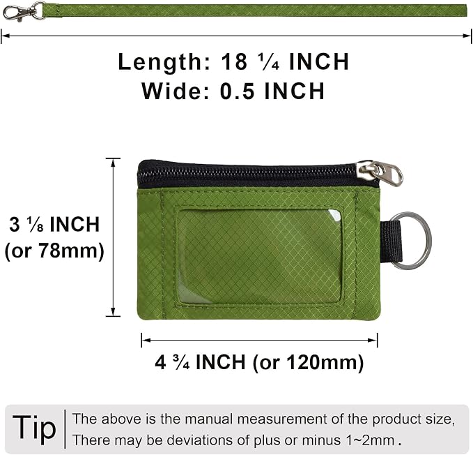 CHENSPRX Minimalist RFID Blocking Small Wallet with ID Window,WaterResistant Zip Id Case Wallet with Lanyard Keychain for Cards,Cash,Travel,Women,Men - Image 5