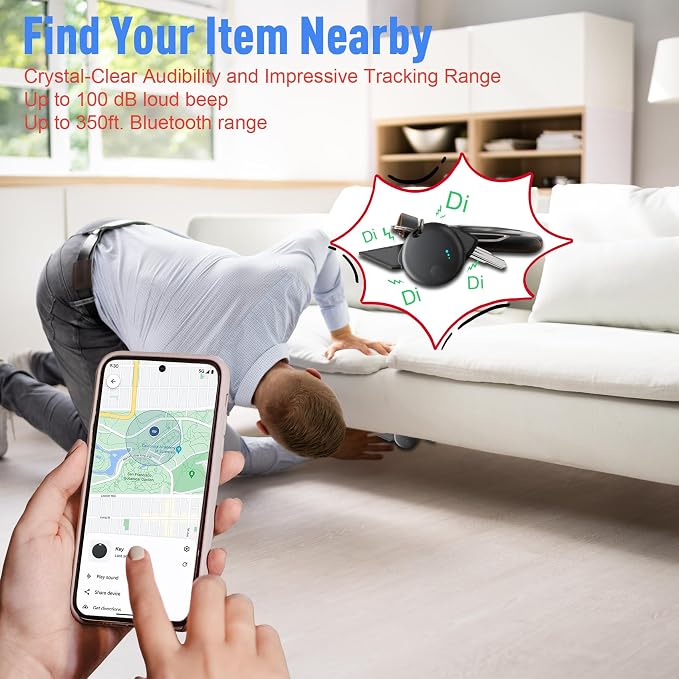 Tracker Tag 4 Packs Bluetooth Tracker, Smart Tag Locator Tracking Device, Keys Finder and Item Locator,Air Tracker Item Finders with Find My(iOS Only) Track Your Keys (Black, 4 Pack) - Image 2