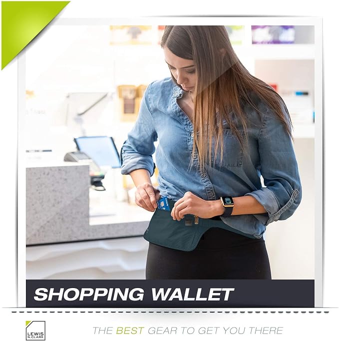 Lewis N. Clark Travel Money Belt Pouch, Slim RFID Blocking Anti Theft Waist Stash Pouches for Cash, Cards and Passport Holder - Image 4
