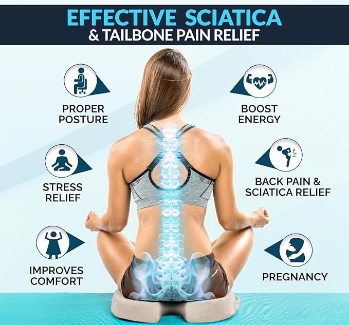 ComfiLife Doctor Recommended Seat Cushion - Premium Gel & Memory Foam Office Chair, Car Seat, Lifting Cushion - Chair Cushions for Back & Sciatica Relief - Seat Cushions for Office & Desk (Beige) - Image 8