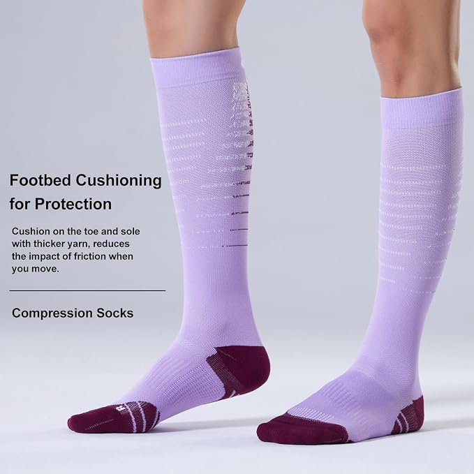 CS CELERSPORT 3/4 Pairs Compression Socks for Men Women Size 6-12 | Knee High Support Socks for Running Nurses Pregnancy Travel Daily Wear - Image 4