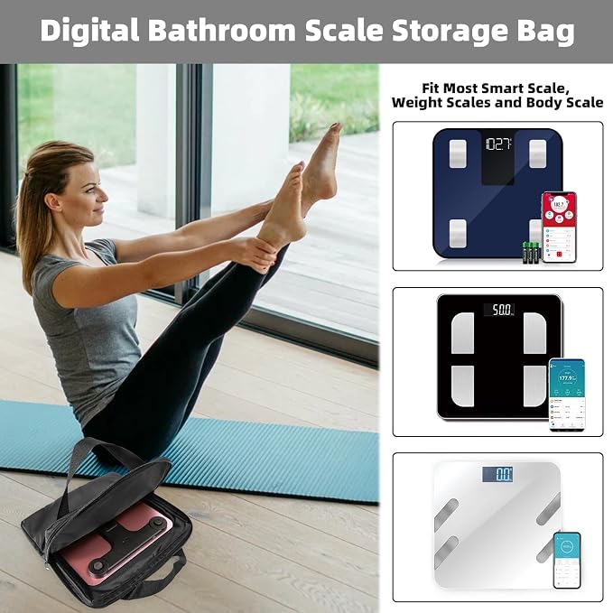 Carrying Bag for Body Composition Monitor Scale, Digital Bathroom Scale Storage Case, 13.5 x 13.5 IN Travel Carrier Case for Most Smart Scale (Bag Only) - Image 5