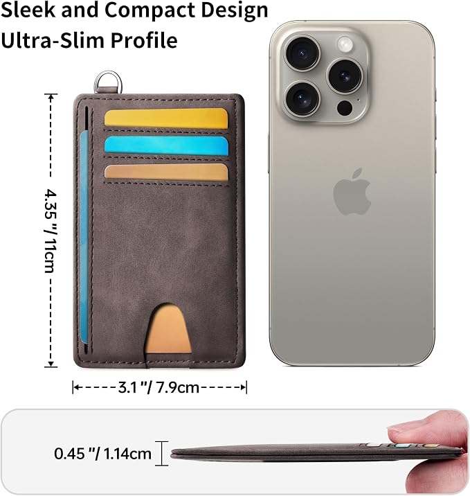 Mayski Slim Wallet, Credit Card Holder for Women, Minimalist Front Pocket RFID Blocking Card Cases, Small Wallet Women Men(MF Coffee) - Image 7
