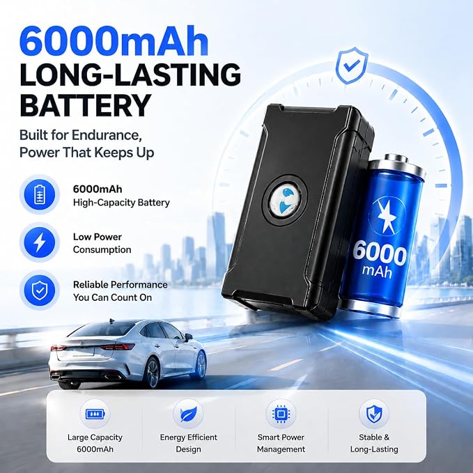 4G GPS Tracker for Vehicles, up to 1 Months Battery Life 6000mah, Subscription Needed, 10S Realtime Tracking, Geo-Fence, Strong Magnetic Car Tracker Device Hidden Tracking Devices for Cars Motorcycles - Image 4