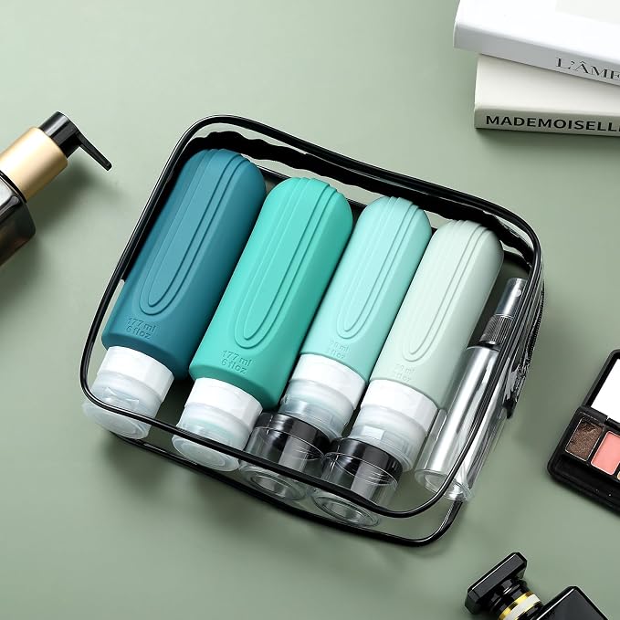 Mrsdry 16 Pack Travel Bottles for Toiletries, Oversize 6oz Silicone Travel Containers, Leak Proof Refillable Liquid Shampoo And Conditioner Travel Essentials - Image 8
