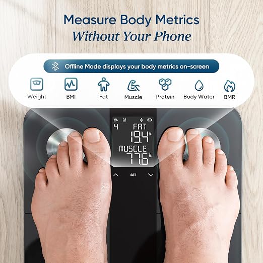 Etekcity Upgraded Smart Scale for Body Weight Fat and BMI, FSA Eligible | HSA Eligible, Bathroom Scale with Muscle Mass, 13 Metrics, Large Display, Offline Mode and App Connection - Image 8