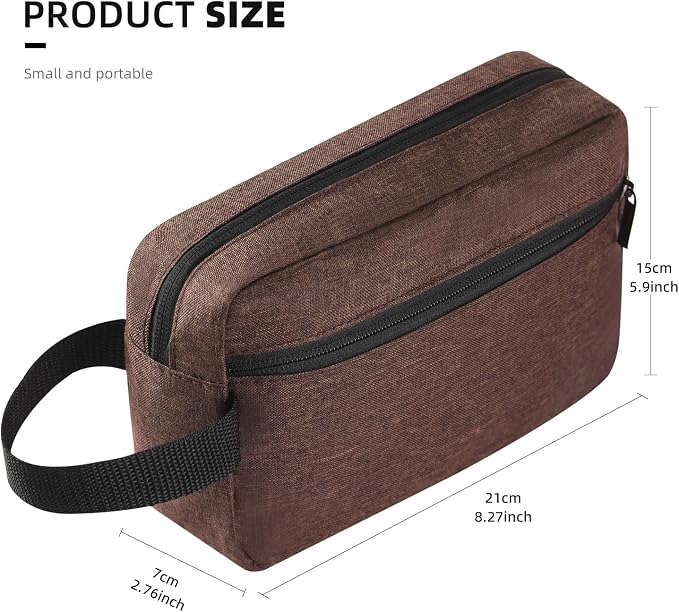 Icramsy Travel Toiletry bag Toiletry bag for women men Hanging Cosmetic bag Travel accessories for Women Men (Brown) - Image 2