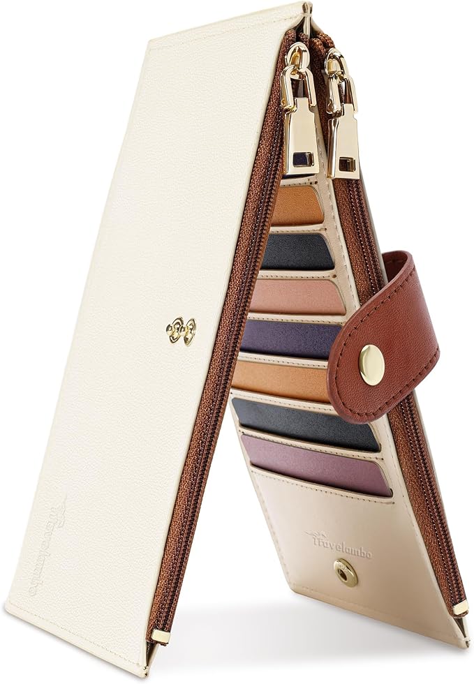 Travelambo RFID Wallet Women Large Size Bifold Multi Card Wallet Case with Zipper Pocke Credit Card Holder for Women - Image 7