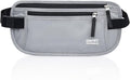 RFID Blocking Money Belt for Men Women, Slim Fanny Pack for Travel，Running,Conceal Waist Wallet for Passport Holder,Phone,Cash(Light Grey) by DAITET