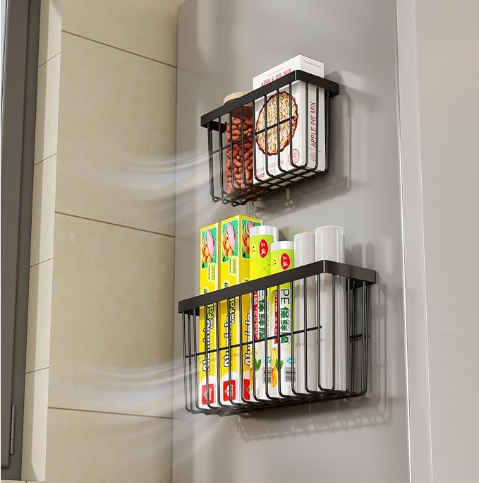 Kitchen Cabinet Door Storage Box,Self Adhesive Wall Mounted,Wardrobe/Bathroom/Refrigerator Small Items Organizer,Oil bottle/Seasoning storage (6 Piece) - Image 5