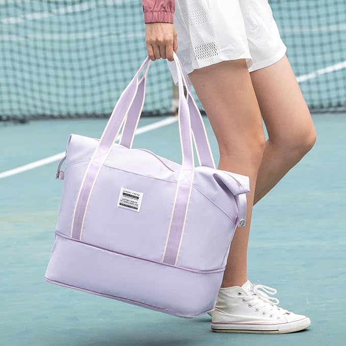 Travel Duffel Bag, Sports Tote Gym Bag, Shoulder Weekender Overnight Bag for Women - Image 3
