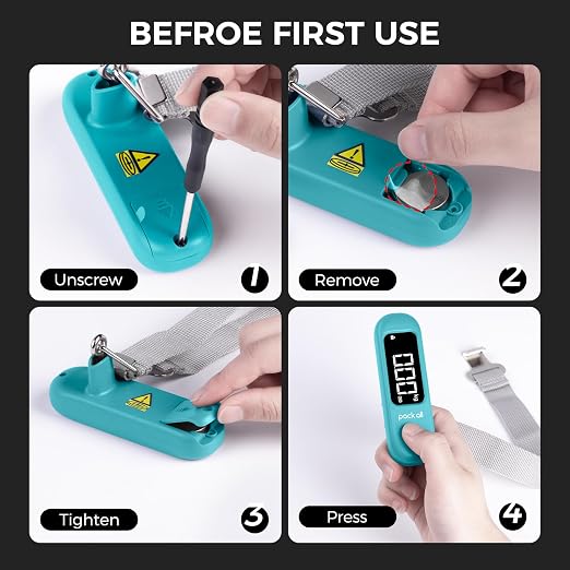 pack all Digital Luggage Scale for Travel, 110Lbs Capacity, 0.1Lb Precision | Handheld, Backlit LCD Display, Lb/Kg/Oz Conversion, Tare Function, Battery Included, Malachite Blue - Image 9