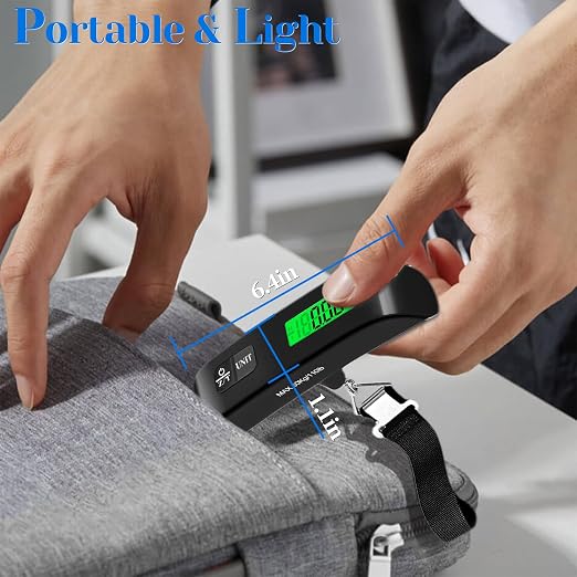 Luggage Scale, 110lb/50kg Portable Luggage Weight Scale, Black | Unit Conversion,Automatic overload,Low battery warning modes,LED Display,for Weighing Luggage, Backpacks, Fruits and Pets - Image 6