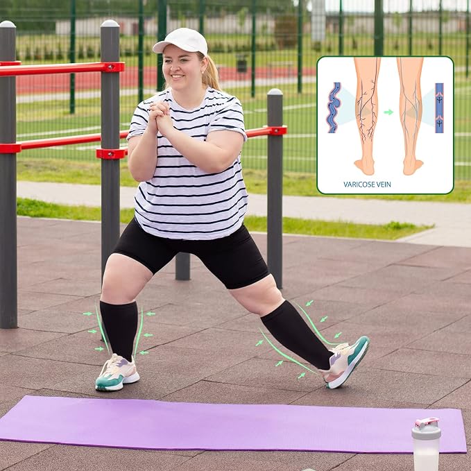 Compression Socks for Women &Men Wide Calf, Plus Size 15-20 mmhg,Knee High,compression stockings - Image 4