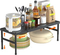 HI NINGER Expandable adjustable stackable kitchen organizer,Spice Racks,Counter Shelf for Cabinets,Small Cupboard Organizers,Heavy Duty Metal Pantry Storage Shelves Racks for kitchen,cabinet by WELCOMETOHININGER