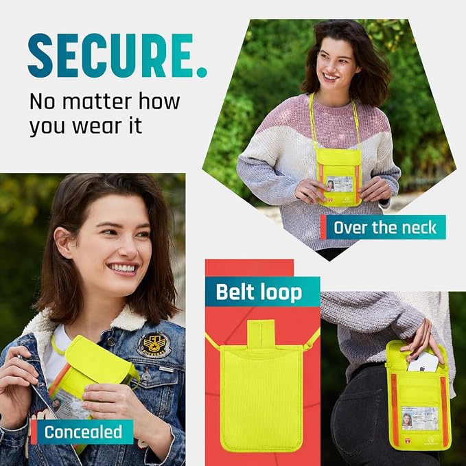 Neck Wallet, Travel Pouch For Passport Holder And Documents, Travel Neck Wallet For Traveling Women - Image 2