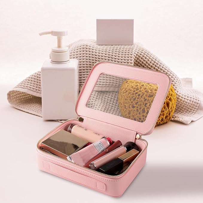 Aveniee Clear Makeup Bag Organizer, Travel Toiletry Bag for Women, Waterproof Cosmetic Pouch with Zippers,Car Accessories Organizers and Storage Case,Pink,Medium Classic - Image 7