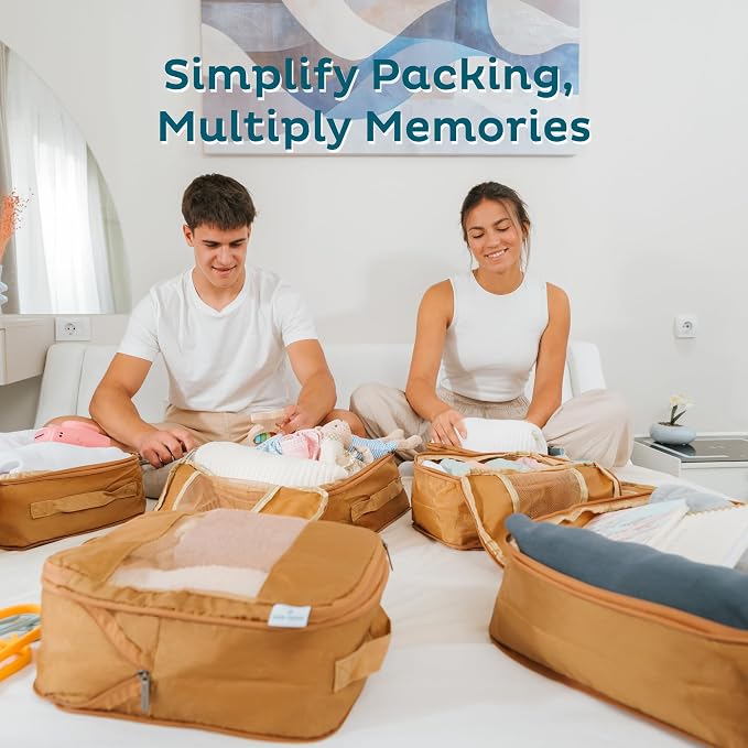 6-Pack Large Compression Packing Cubes for Travel - Lightweight Compression Packing Cube Set, Water-Resistant Luggage Organizer Bags & Suitcase Organizers, Travel Cubes for Carry-On, Checked Luggage - Image 9