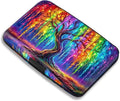 Maicican RFID Blocking Aluminum Credit Card Holder | Slim Metal Wallet for Women & Men, Business Card Case for Travel, Fits Front Pocket, Card holder wallet - Colorful tree by Maicican