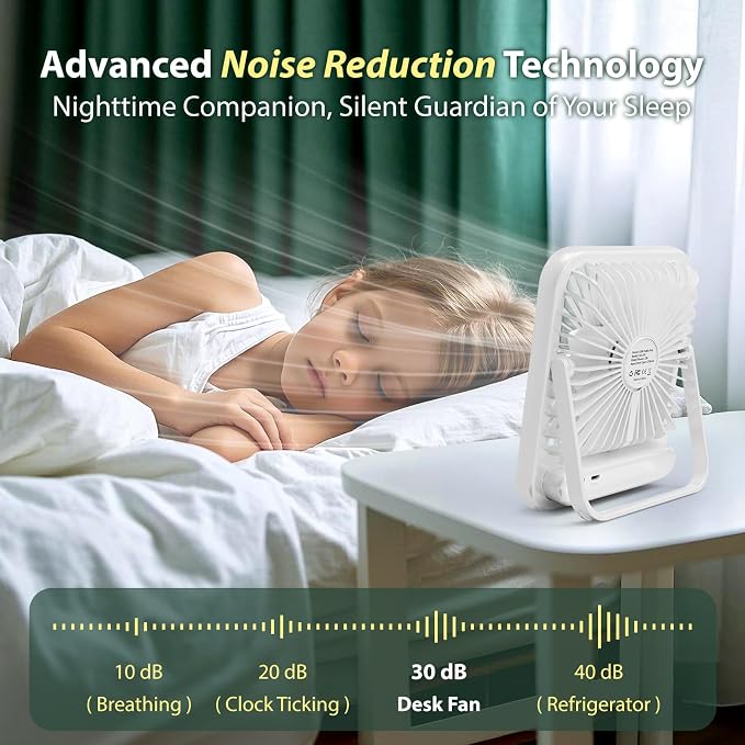 Portable Travel Fan for Cruise Approved, 4000mAh Cruise Essentials 2026 Rechargeable Fan100 Speed Wind Adjustable, Small Travel Essentials for Hotel Beside Sleeping Cruise Ship Must Haves - Image 6
