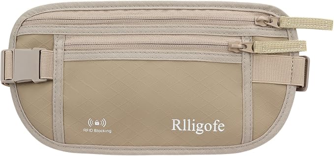 Money Belt for Travel Women and Men Hidden - Slim RFID Blocking Travel Wallet with Secure Anti-Theft Pouch, Passport Holder for Passport, Credit Cards, Cash Under Clothes by Unknown