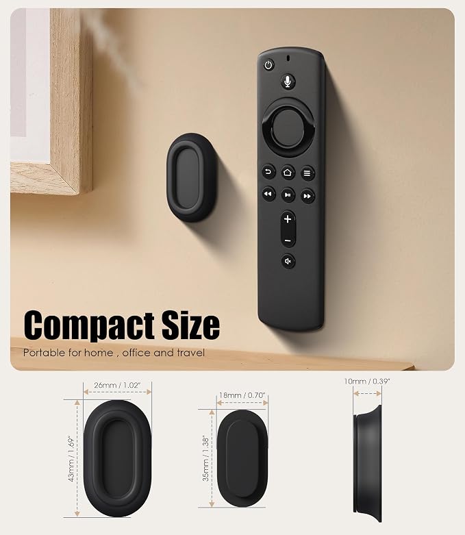 8 Pack Magnetic Remote Control Holder Wall Mount, Upgraded Silicone Remote Control Organizer Strong Adhesive TV Remote Charger Holder Caddy Back of TV (Black) - Image 2