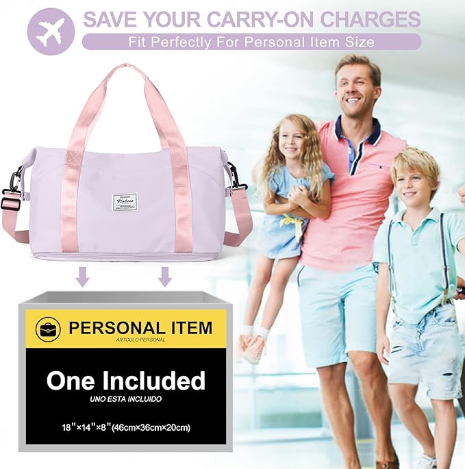 Travel Duffel Bag, Sports Tote Gym Bag, Shoulder Weekender Overnight Bag for Women - Image 2
