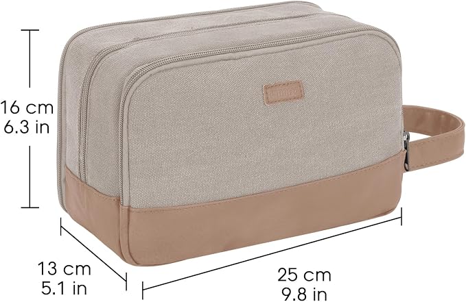 WANDF Travel Toiletry Bag for Men, Canvas Shaving Dopp Kit | Wet Separation, Water-Resistant Fabric, Travel Bag for Toiletries, Shaving Accessories, Weekend Trips - Image 7